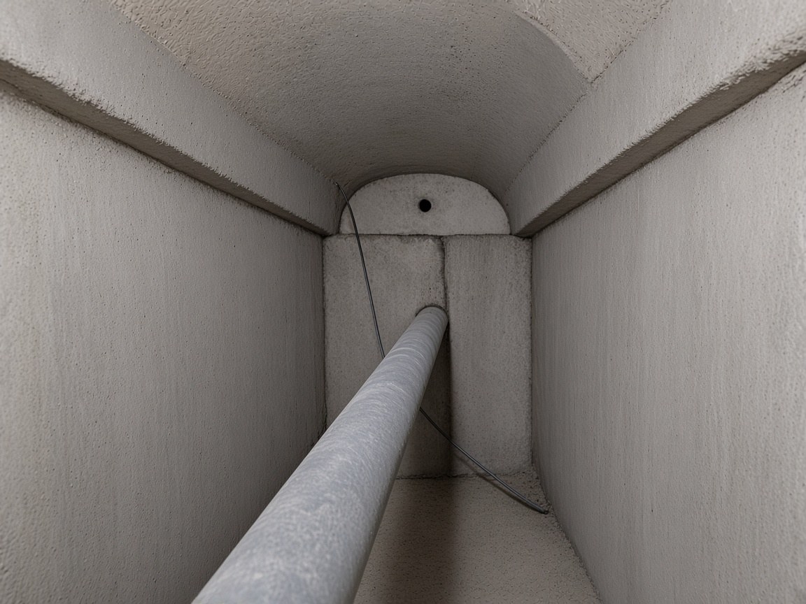 Utility tunnel after cleaning